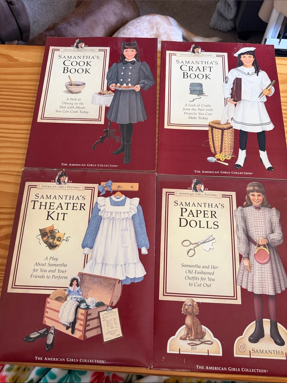 American Girl Samantha Pastimes Set of 4 Theater, Paper Dolls, Craft, Cook - NEW
